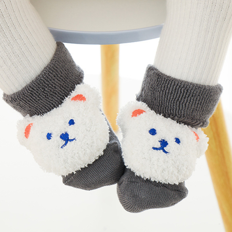 Unisex Baby Socks Non Slip - Kaus Kaki Bayi Bulu Karang Tebal