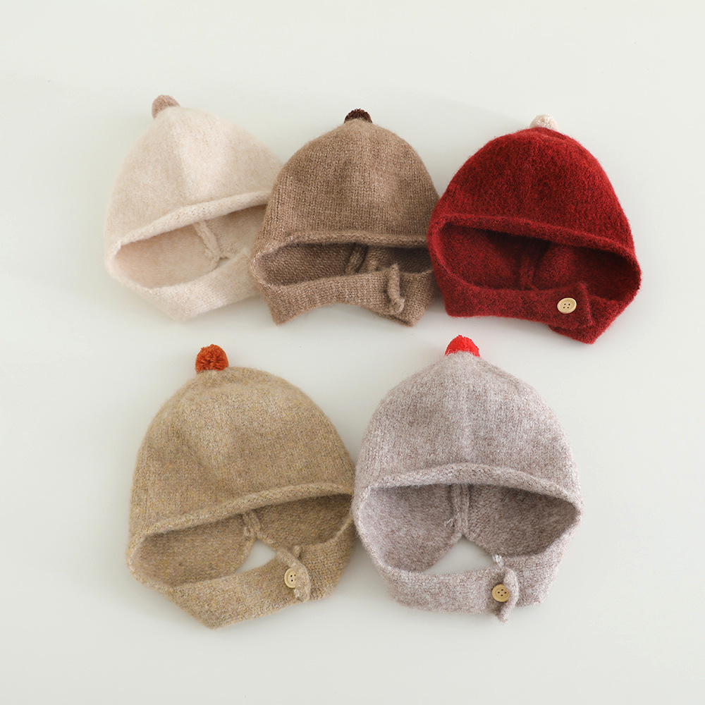 Infant Beanie Hat With Ears - Topi Bayi Rajut Musim Dingin dengan